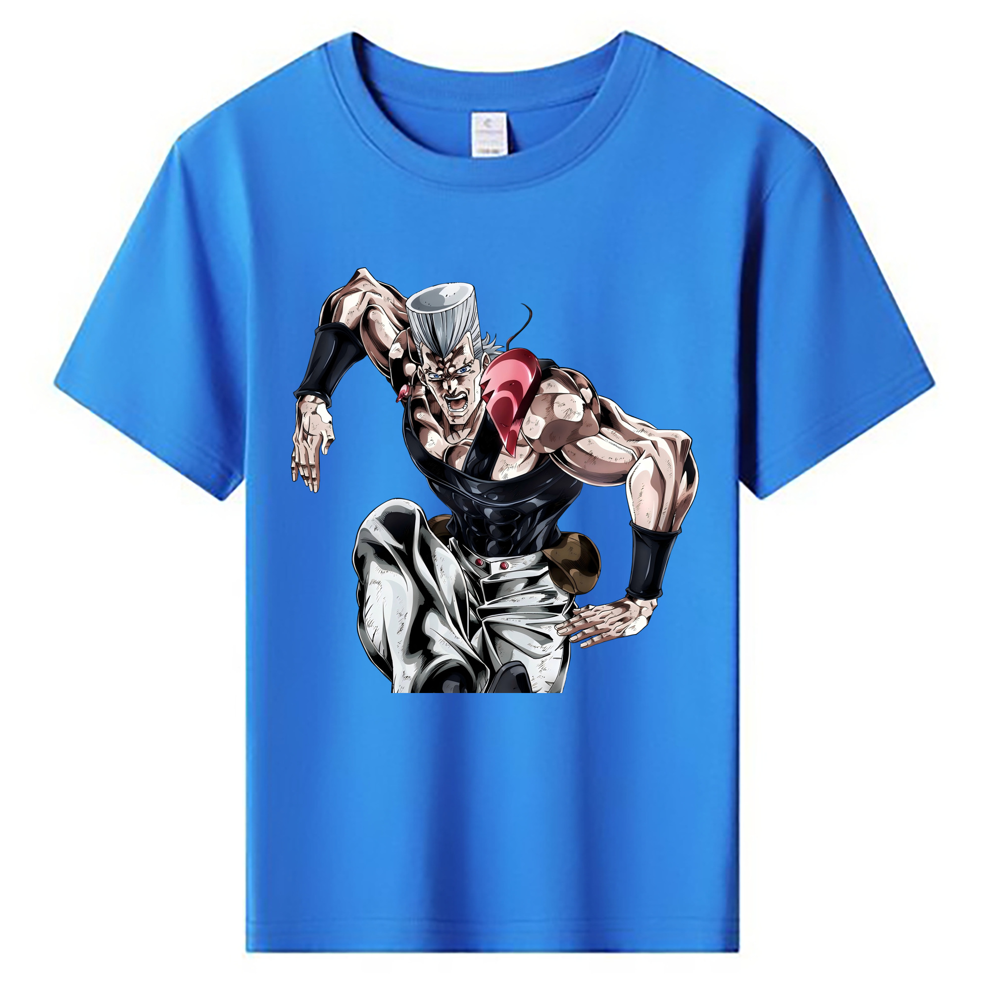 （画像用） ジョジョの奇妙な冒険 ジャン＝ピエール?ポルナレフ JoJo's Bizarre Adventure Jan Pierre Polnareff 綿100％キッズTシャツ（フロントプリント）